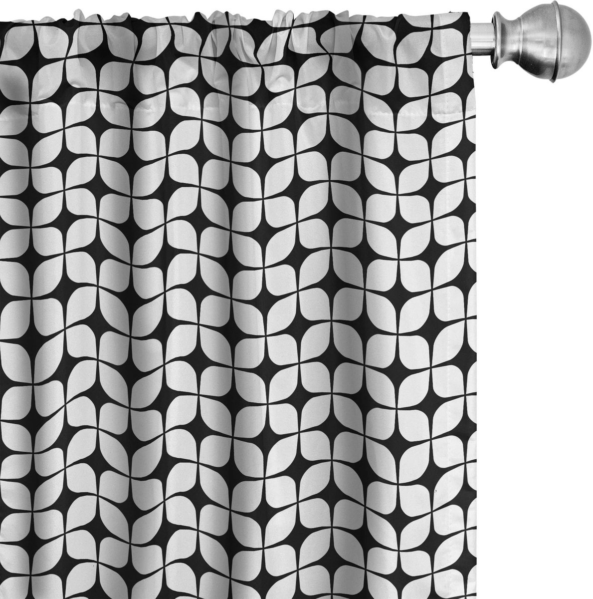 ABAKUHAUS Abstrakt Gordijnen – 2x75x225 cm – Koolgrijs/Wit Charcoal Grau