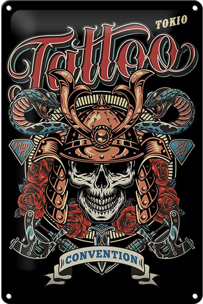 Blechschild Tattoo 20x30cm Tokio Convention 13 May