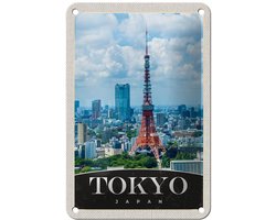 Blechschild Reise 12x18cm Tokio Stadt Japan Asien Stadt Dekoration