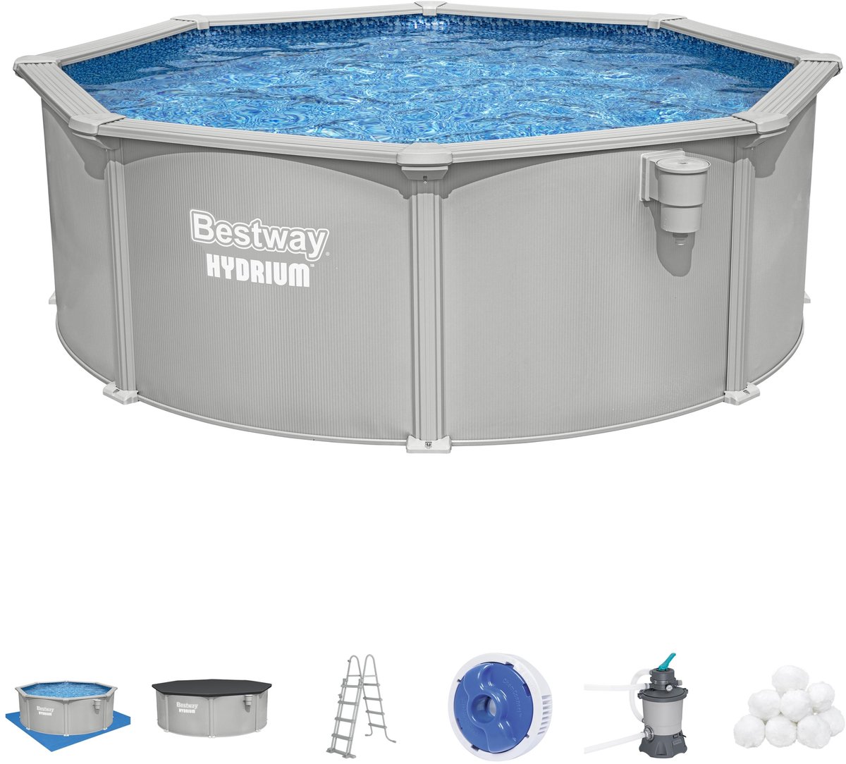 Bestway Hydrium zwembadset met stalen wand - Ø 366 x 122 cm