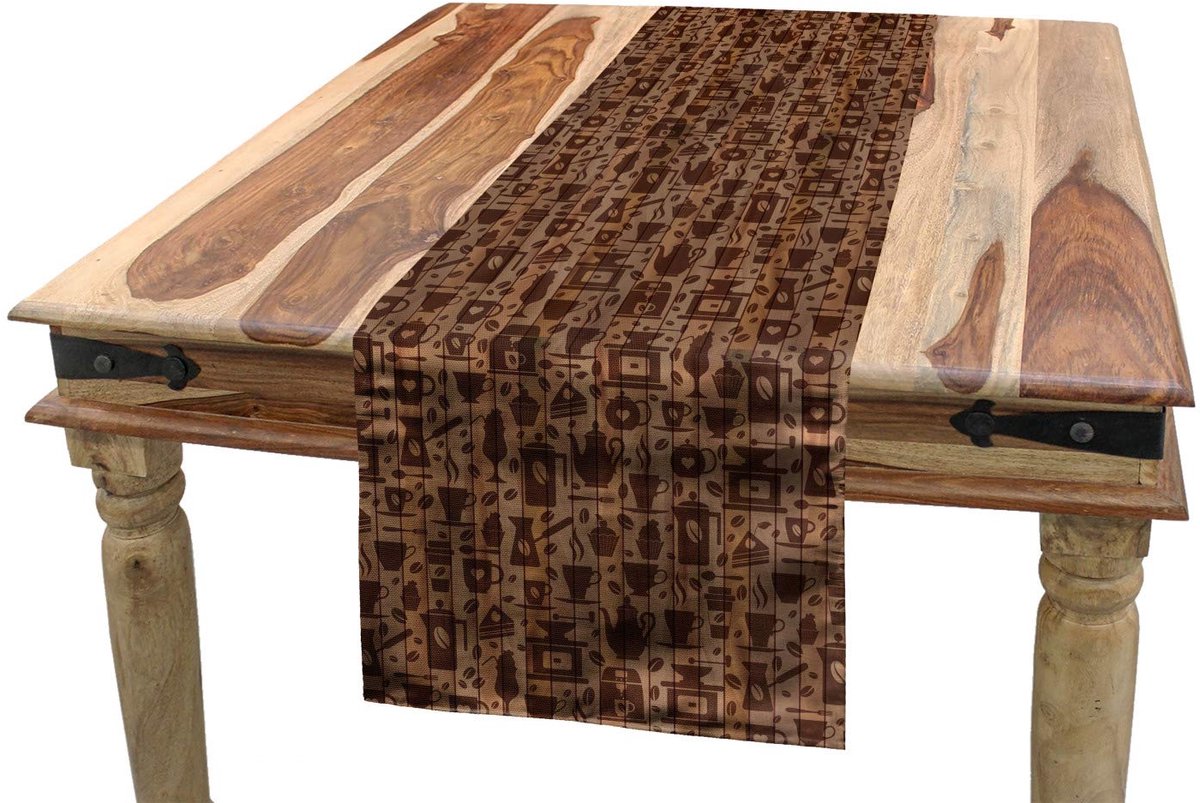 ABAKUHAUS tafelloper – bakkerijthema, 40×180 cm – Cocoa Redwood