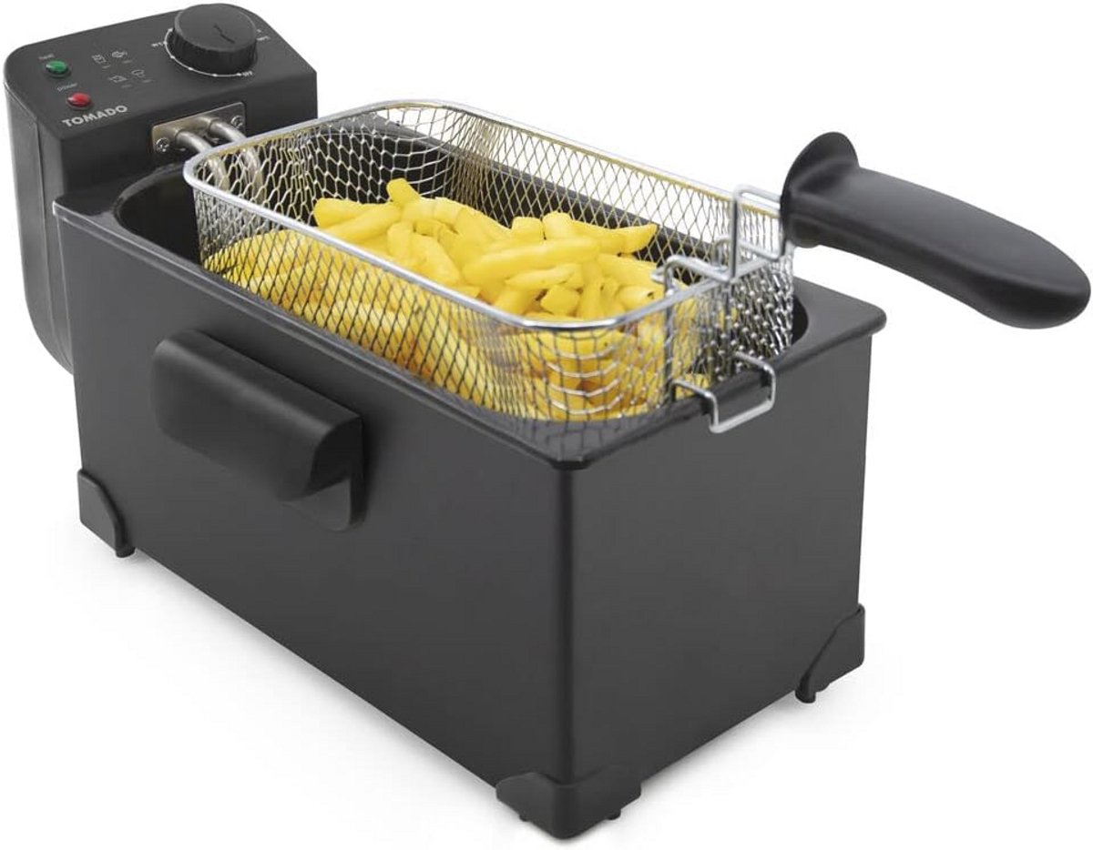 Frituurpan met 3 liter capaciteit - Koude zone technologie - Zwart