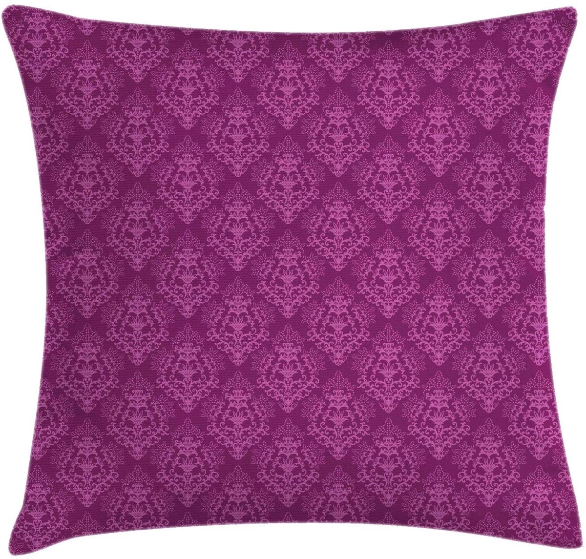 ABAKUHAUS Abstract Kussenhoes – Victoriaans damast – 50x50 cm – Dubbelzijdig bedrukt, donker magenta Dunkel Magenta Rosa