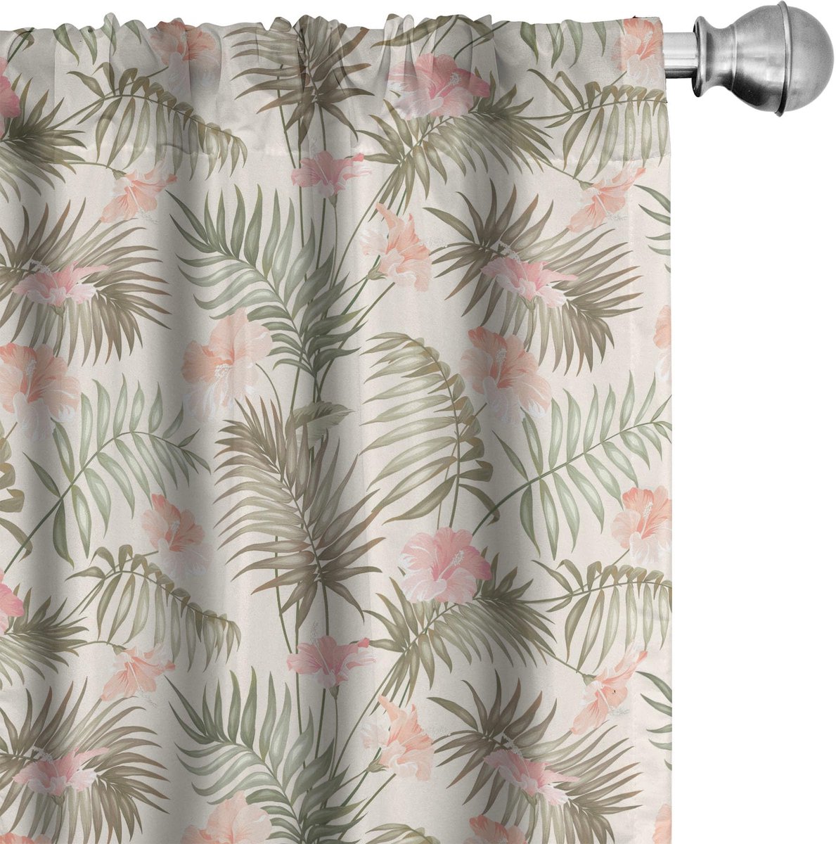 ABAKUHAUS Palme Voorhangen – 2x75x245 cm – Microvezel – Semi-donkerend Eischale Dämmerung