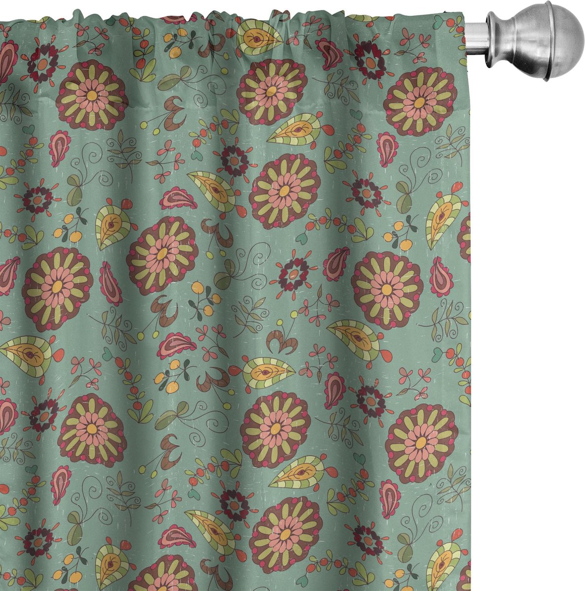 ABAKUHAUS Gordijnen – 2-delige set van microvezel – veelkleurig 75x175 cm – semi-verduisterend Mehrfarbig