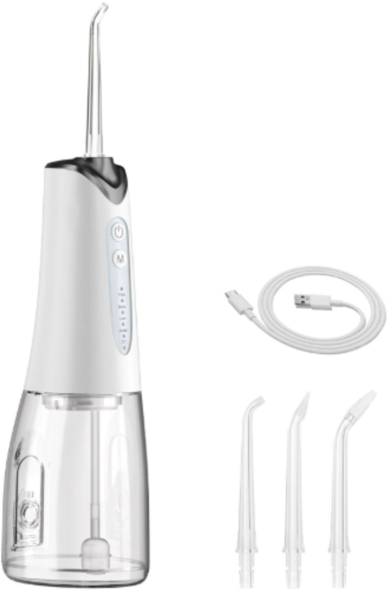 Multifunctionele elektrische draagbare waterflosser voor thuisgebruik - Hoogfrequente puls mondreiniging - Wit