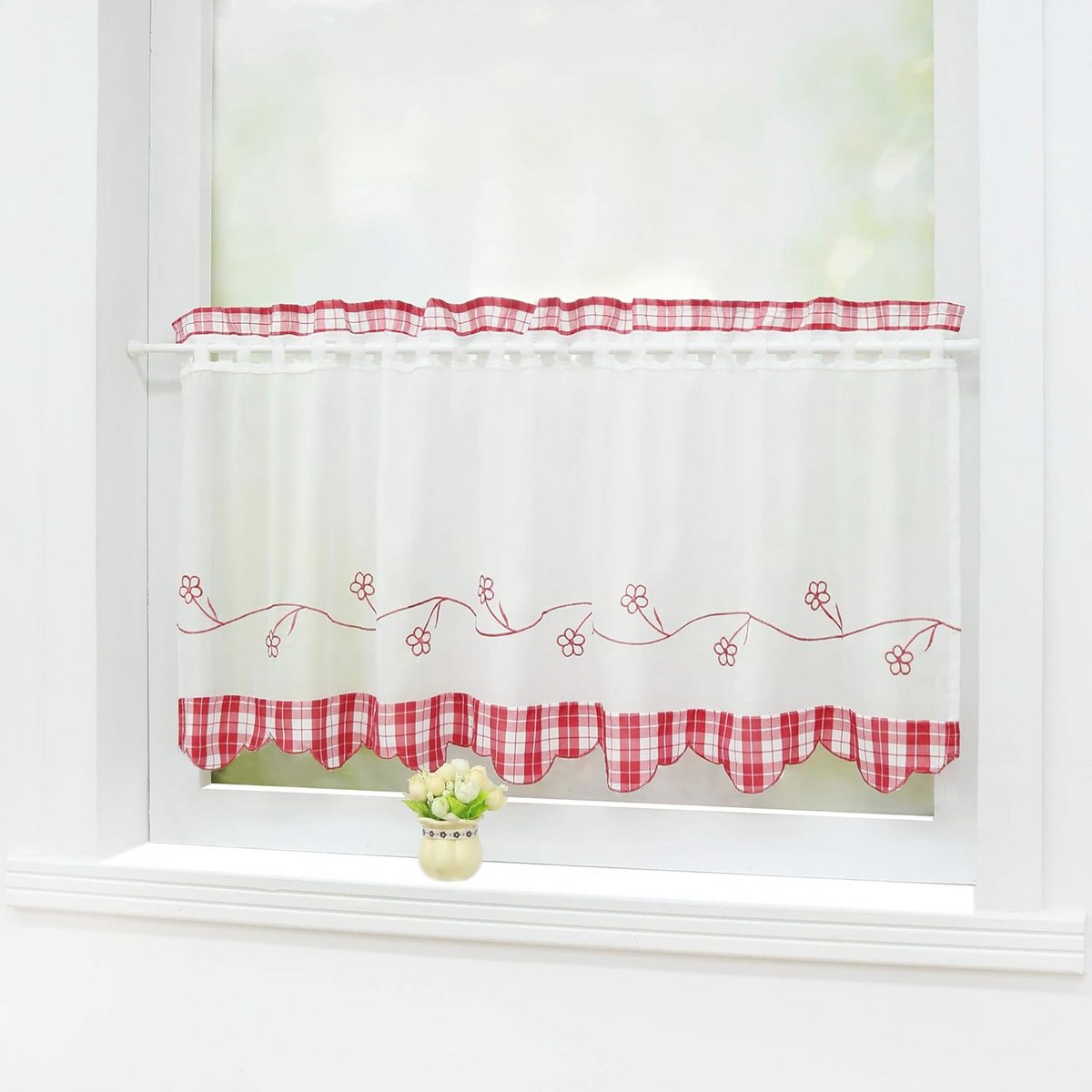Landelijke stijl vitrage gordijn voor keuken - ondoorzichtig 60x90cm