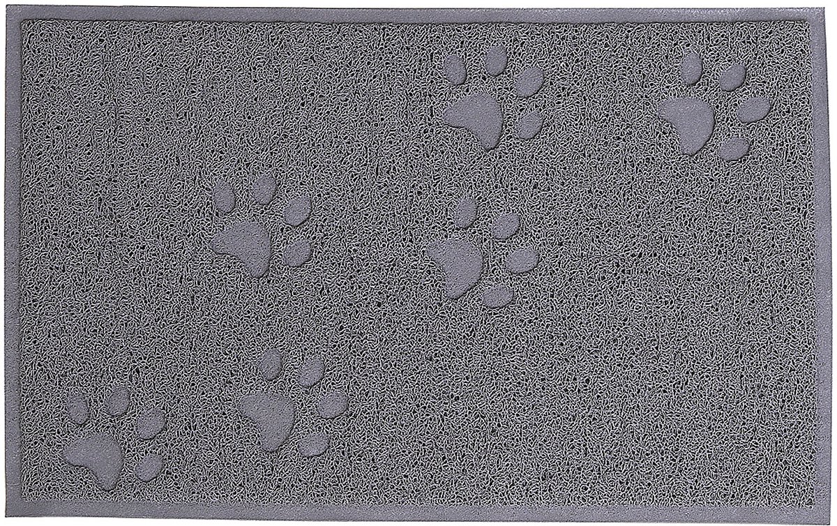 lionto kattenbakmat PVC, antislip & makkelijk te reinigen, grijs 40x60 cm
