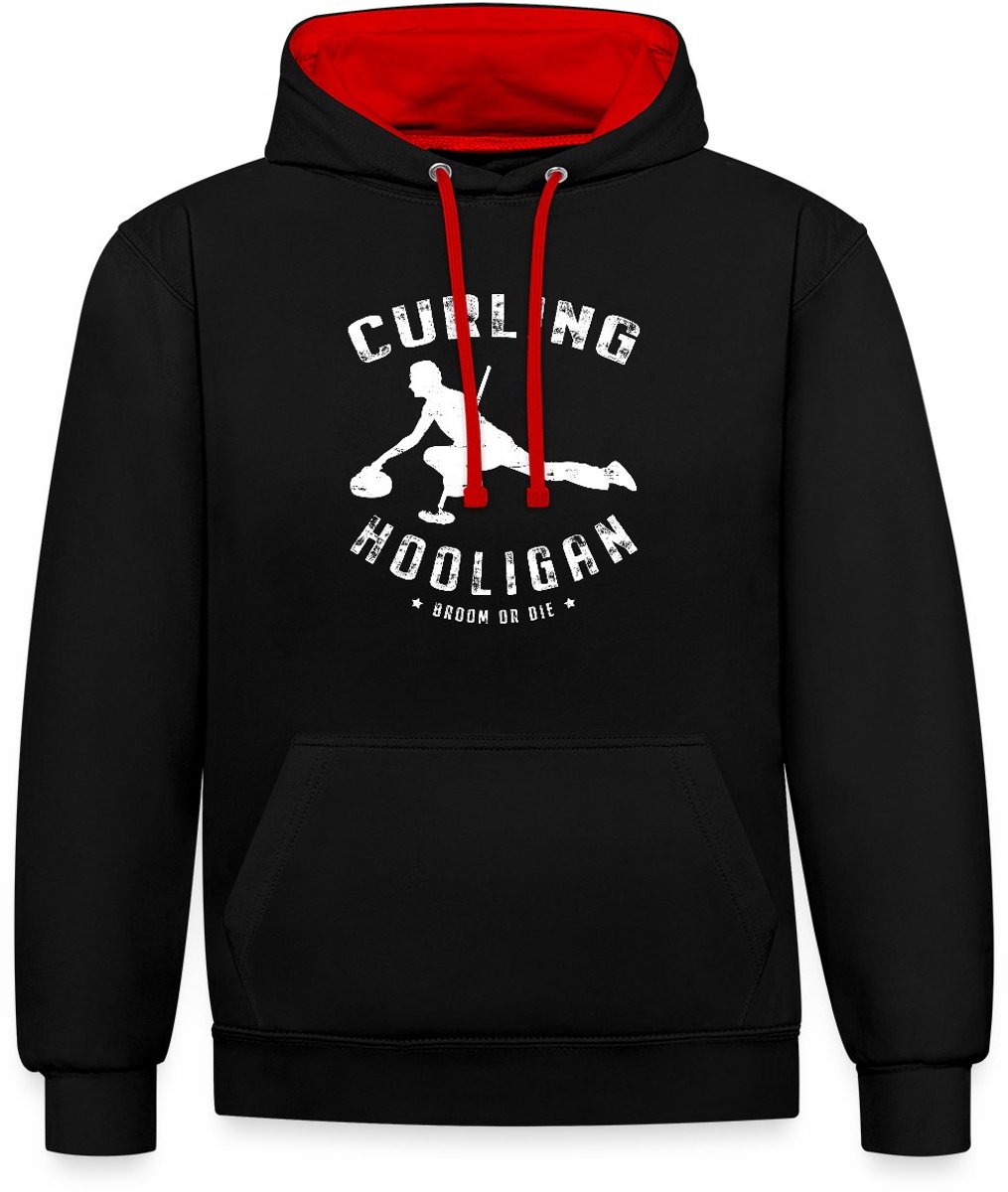 Curling Hooligan Grappig Contrast Hoodie