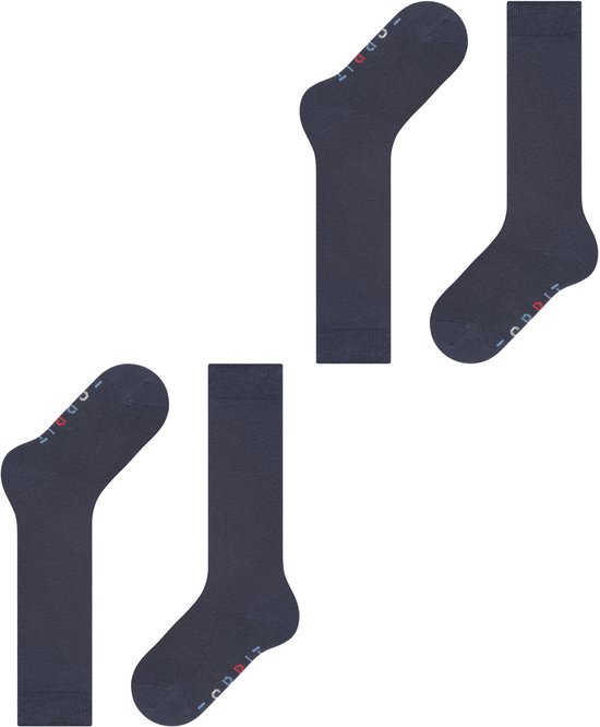 Donkerblauwe Esprit sokken met rode en blauwe logo details aan de boord.