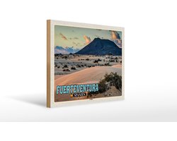 Holzschild Reise 40x30cm Fuerteventura Spanien El Jable Wanderdüne