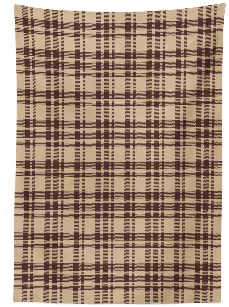 ABAKUHAUS Tafelkleed – Tartan 140x200 cm – Tan Brown, Wasbaar