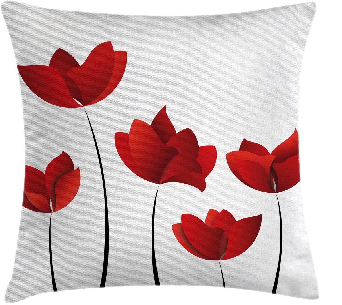 ABAKUHAUS Bloemenkussen – Vivid Rose – 45x45 cm – dubbelzijdig Vermilion