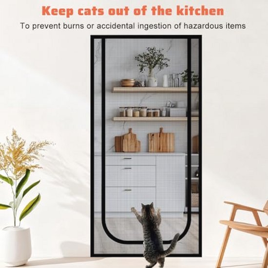 CiCixixi Kattennet Voor Balkon Met Ritssluiting – 90x210 Cm, Klittenband, Krasbestendig, Voorkomt Ontsnapping