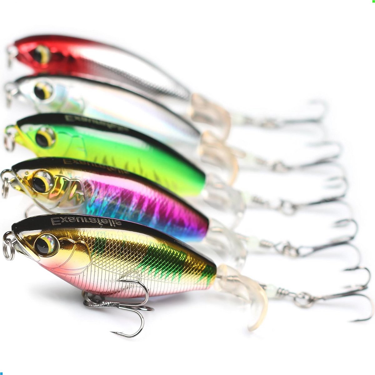 Vissen Lokt Set met Propeller Staart - 5 Stuks Topwater Aas voor Snoek, Baars en Meerval
