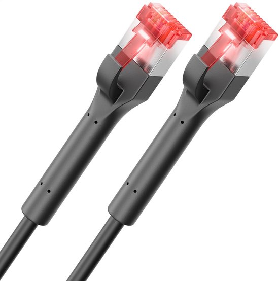 DeleyCON CAT 6A Flardkabel 5 Meter – Slank En Flexibel – 10 Gbit/s – U/FTP Afgeschermd – Halogeenvrij – Met Flex Angle Connector