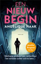 Boekcover: Een Nieuw Begin met Angelique Haak. Silhouet van een vrouw op een trap.