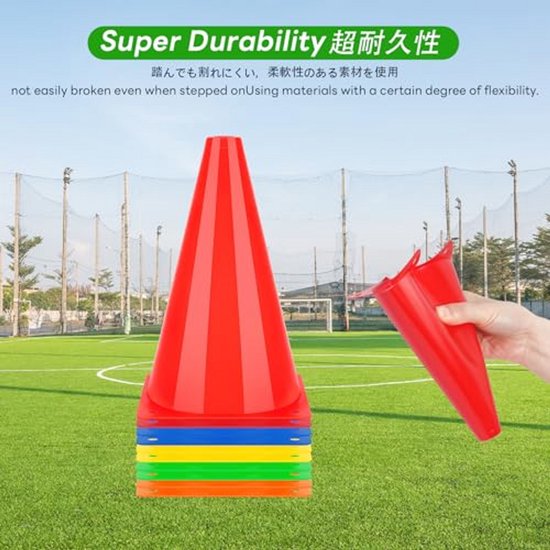 10 Stuks 18 cm Training Pylonen - Onbreekbare Geleidekegels voor Sport en Hondentraining — afbeelding 4