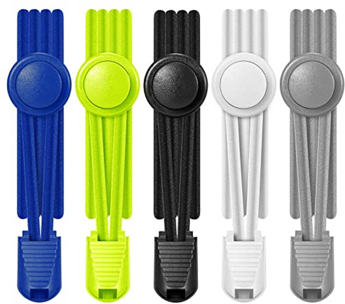 Elastische veters zonder strikken - 5 paar sportveters met snelsluiting voor kinderen en volwassenen