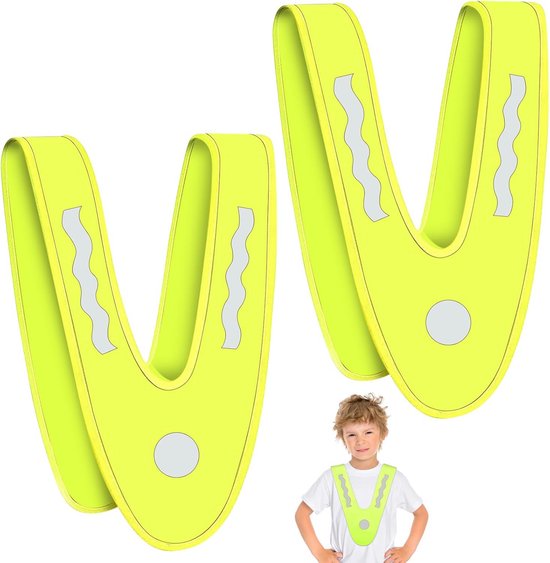 Veiligheidsvest voor Kinderen - 2 Stuks Reflecterend V-vormig