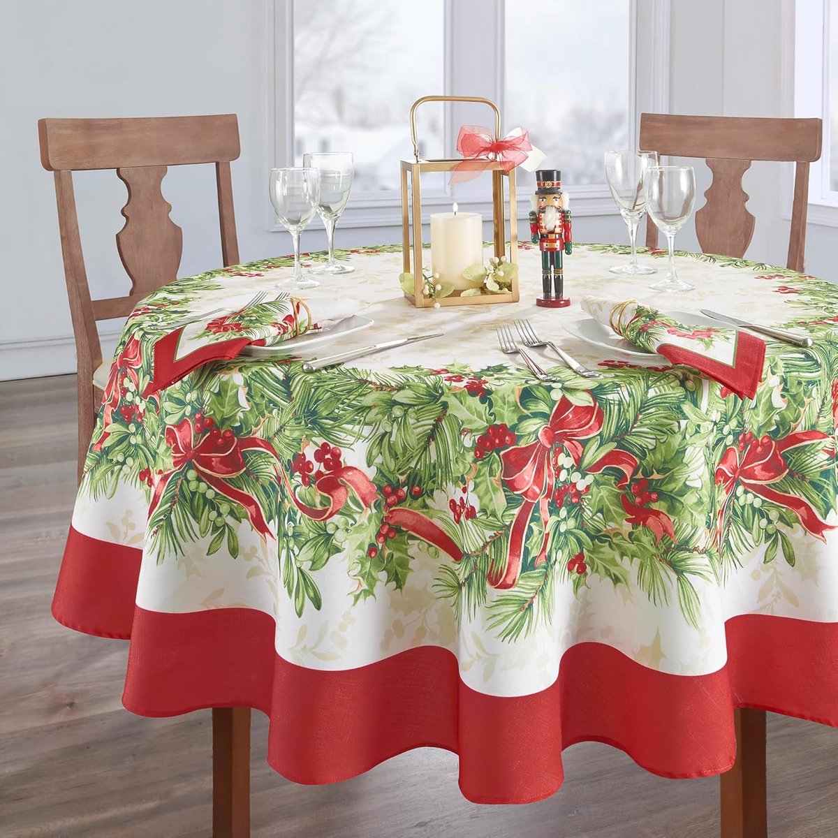 Stoffen Tafelkleed Ovaal 152x213 cm Kerst & Winter Decoratie Vaatwasserbestendig