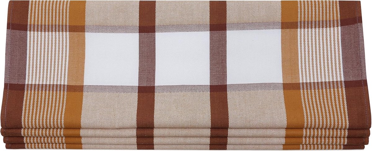 Famanu - Set van 4 herfstbladeren katoenen theedoeken 50x70 cm, sneldrogend, retro design