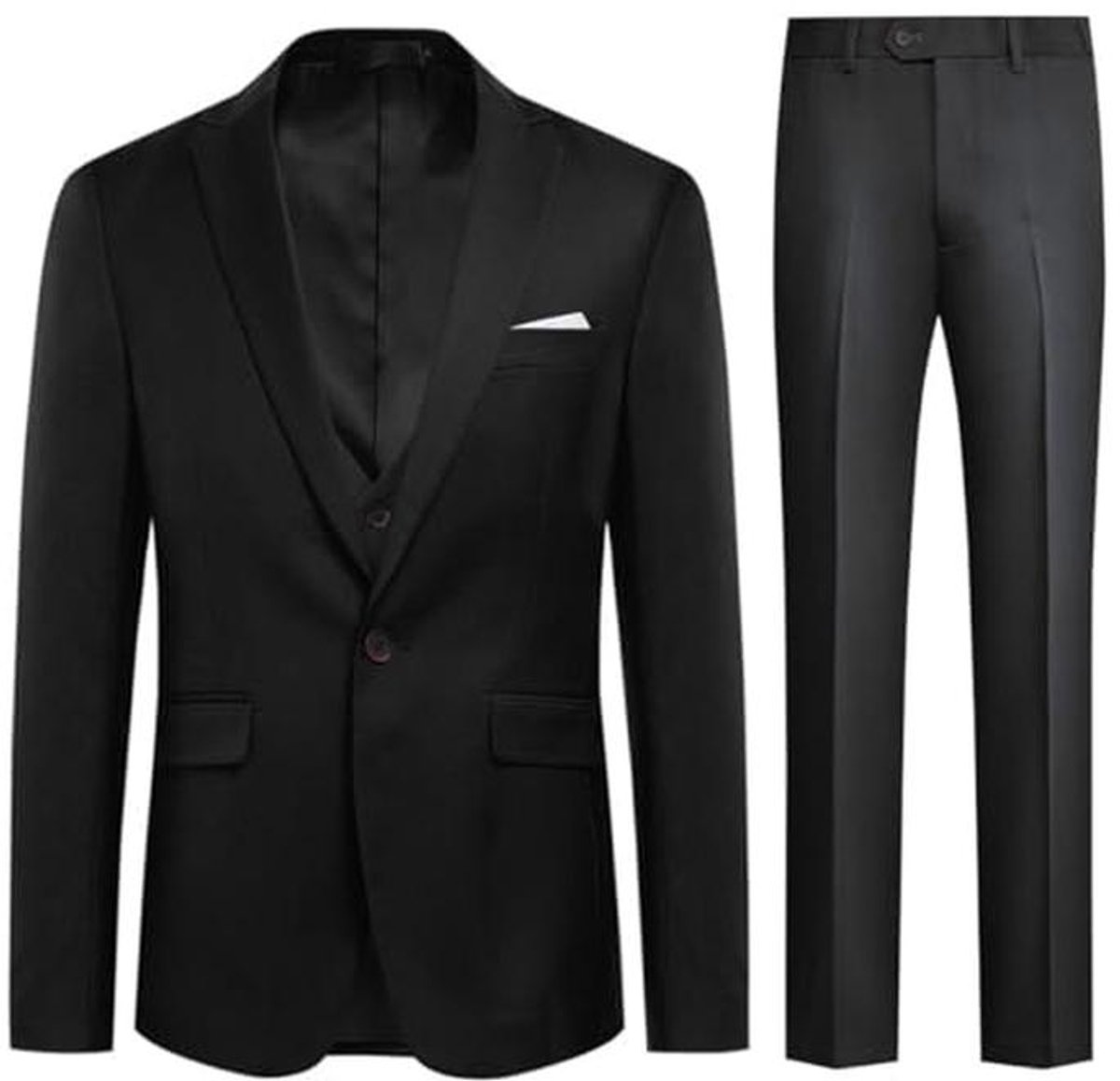 Geruit Slim Fit 3-Delig Herenpak voor Bruiloft en Zakelijk Gebruik