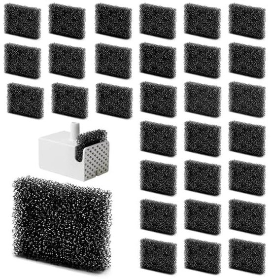 Kisangel Vervangende Filters Voor Kattenfontein – 12 Stuks, 8,1 X 6,6 Cm – Schuimfilter Voor Huisdieren, Verwijdert Haren, Stof En Geuren