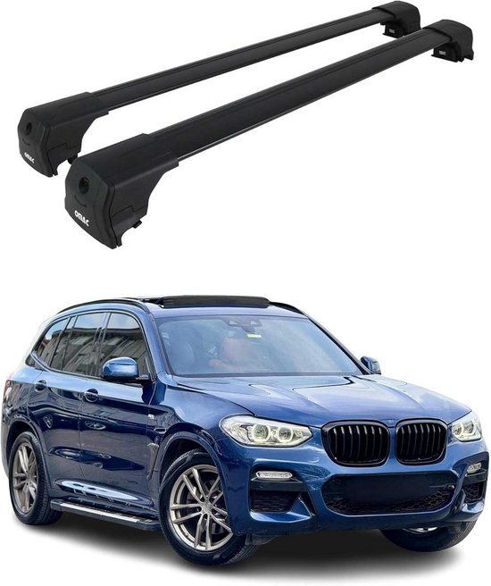 accessorypart ACE-2 Dakdrager bagagedrager compatibel met BMW X3 (G01) 2018-2024 Spoorstaven Grijs Aluminium 2 Staven
