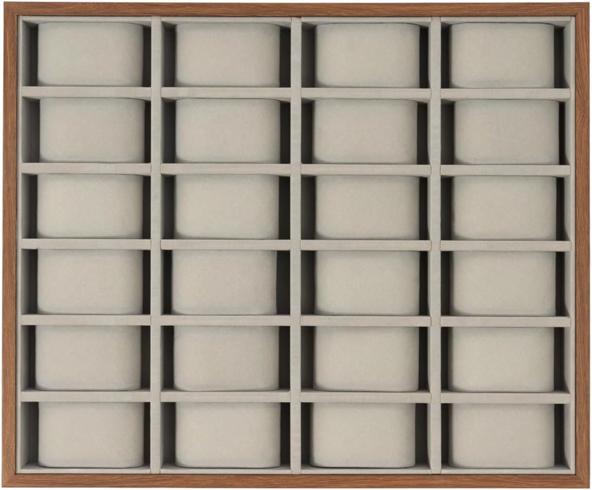 Luxe Houten Horlogedoos met 24 Vakken voor Heren en Dames