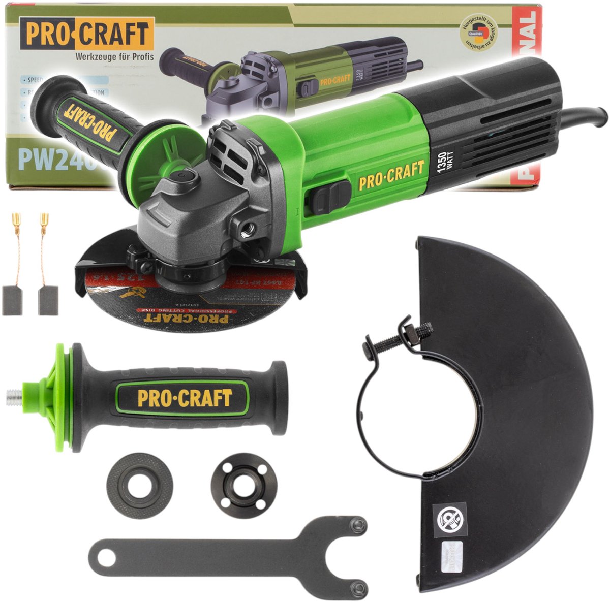 Procraft PW2400ES haakse slijper 1350 watt 125 mm
