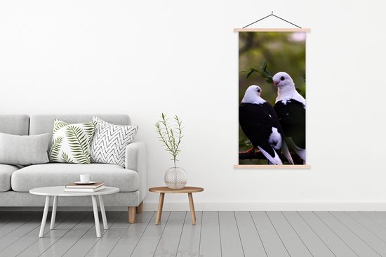 Porte-affiche avec affiche - Affiche scolaire - Vogels - Branche - Feuilles - 90x180 cm - lattes vierges