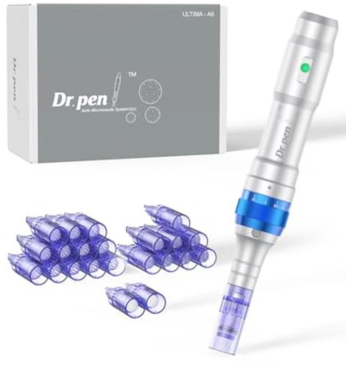 Microneedling Pen Draadloze Microneedling Machine met 22 Cartridges