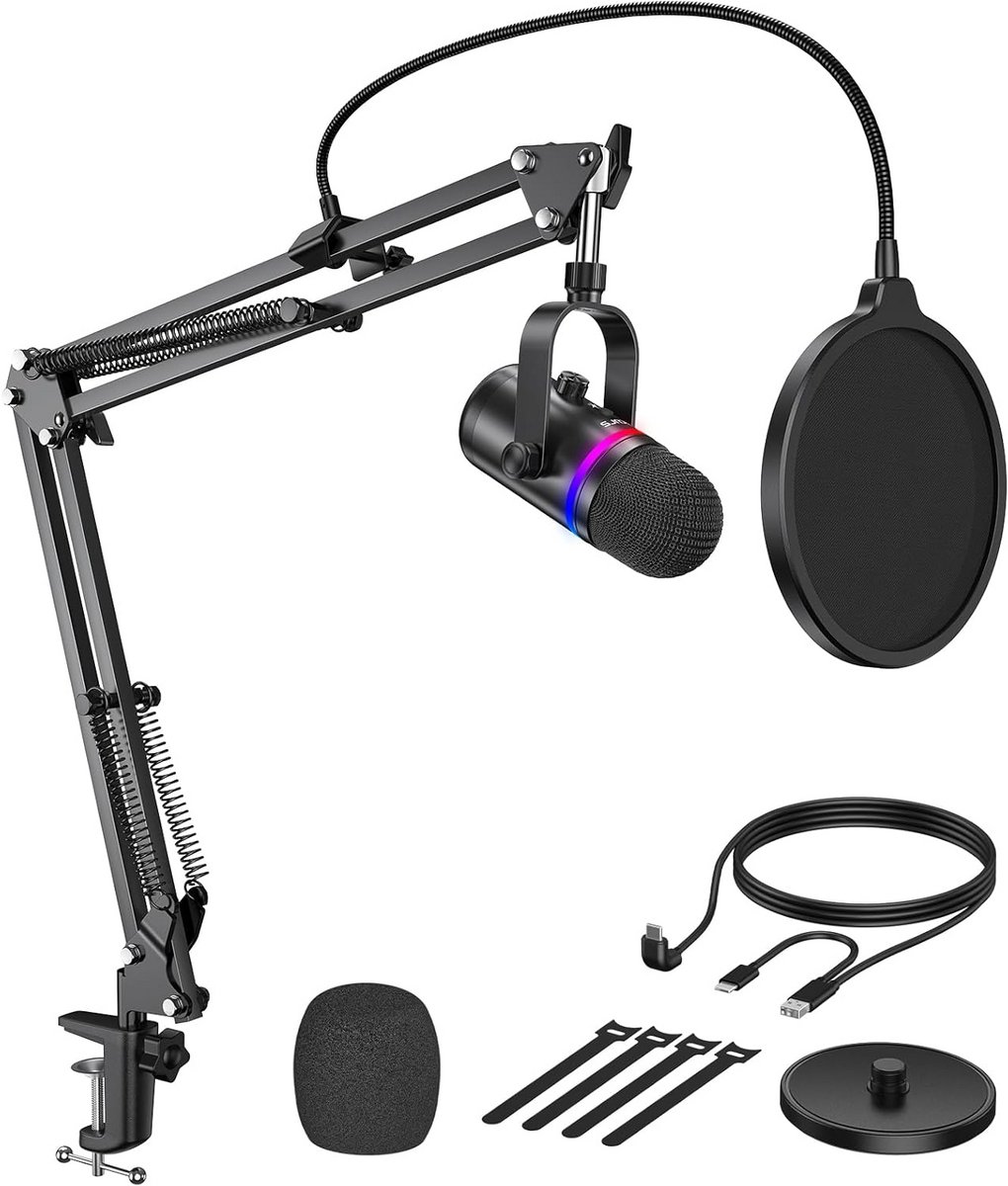 Gaming Microfoon USB met Mute en Ruisonderdrukking voor PC