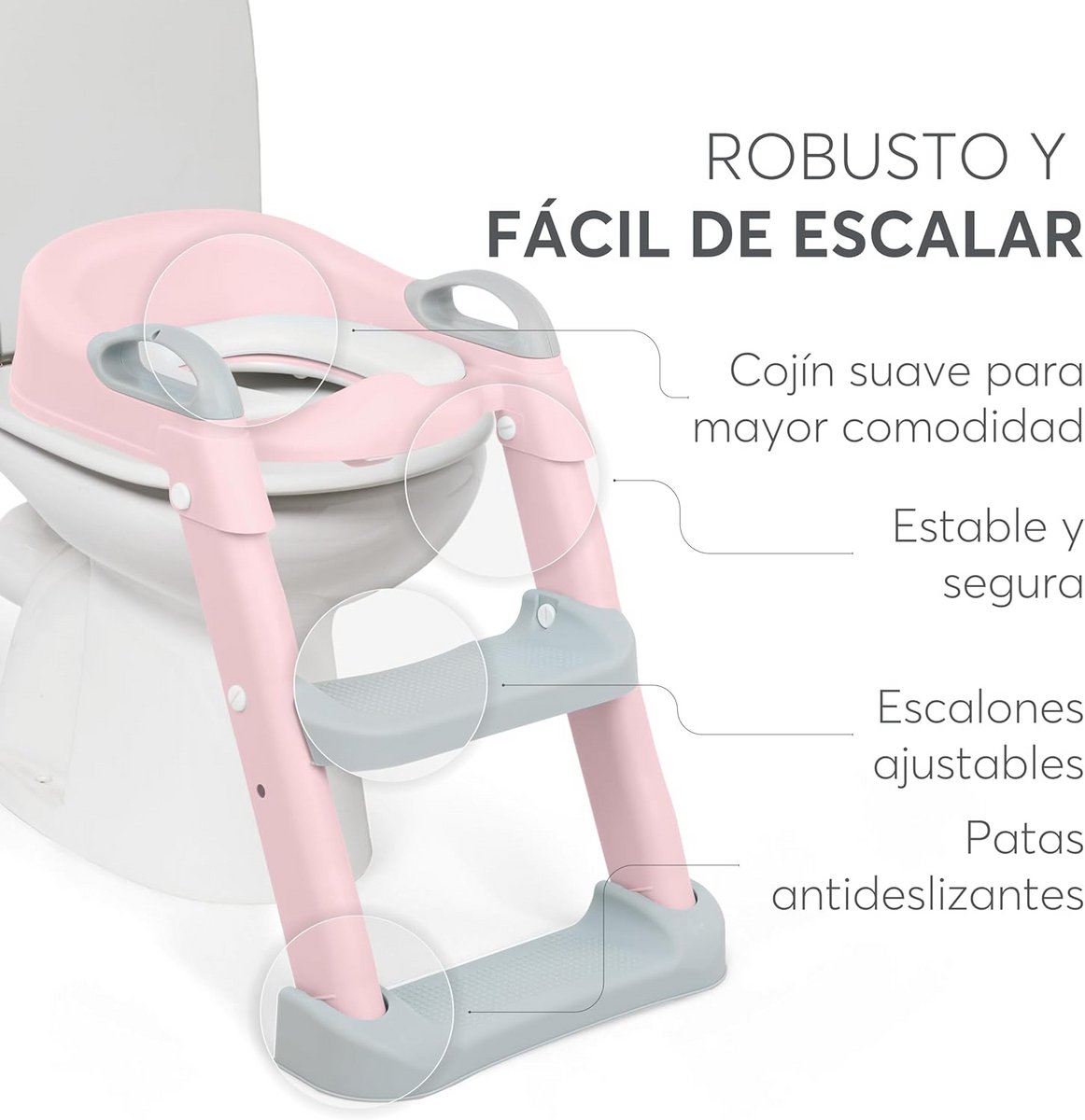 Toiletopzetstuk voor Kinderen - Opvouwbaar en Verstelbaar Sanitaire Verkleiner met Ladder