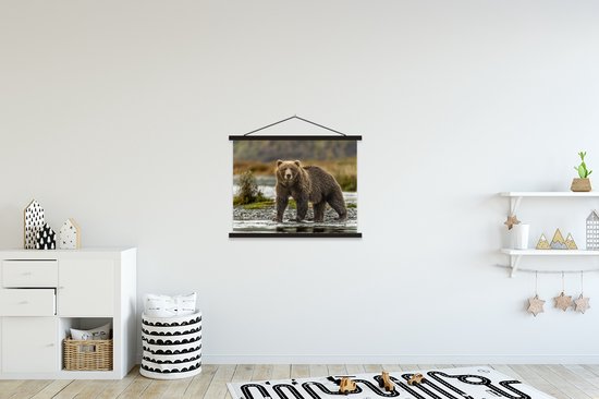 Ours de chasse en automne affiche textielposter lamelles noires 60x45 cm