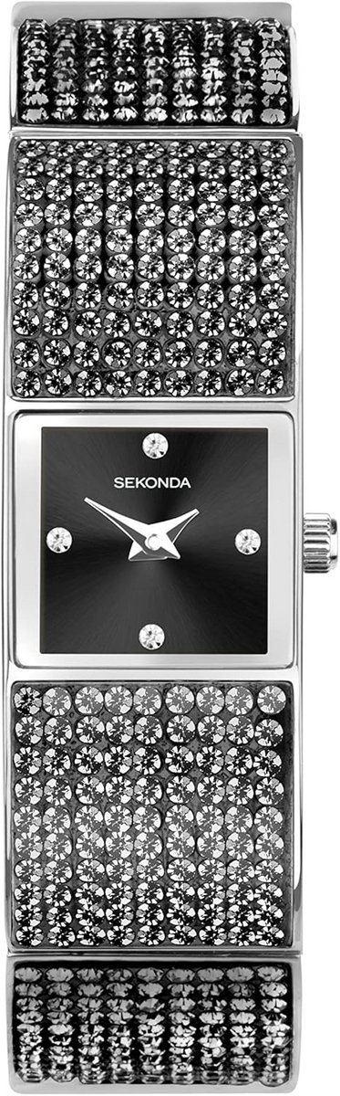 Dameshorloge met Kristalaccenten en Analoog Quartz Uurwerk