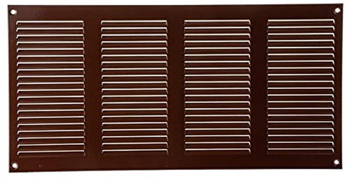 Ventilatierooster 40 x 20 cm - Bruin - Metalen Luchtteruglooprooster met Ongediertebeschermingsscherm