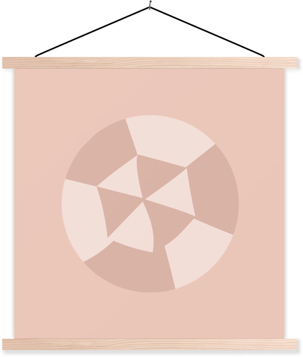 Posterhanger incl. Poster 60x60 cm - Schoolplaat - Zomer - Strandparasol - Pastel - Textie
