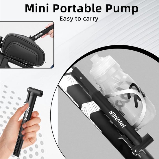 Draagbare Mini Fietsenpomp 100 PSI voor Fietsbanden en Ballen (Presta & Schrader) — afbeelding 2