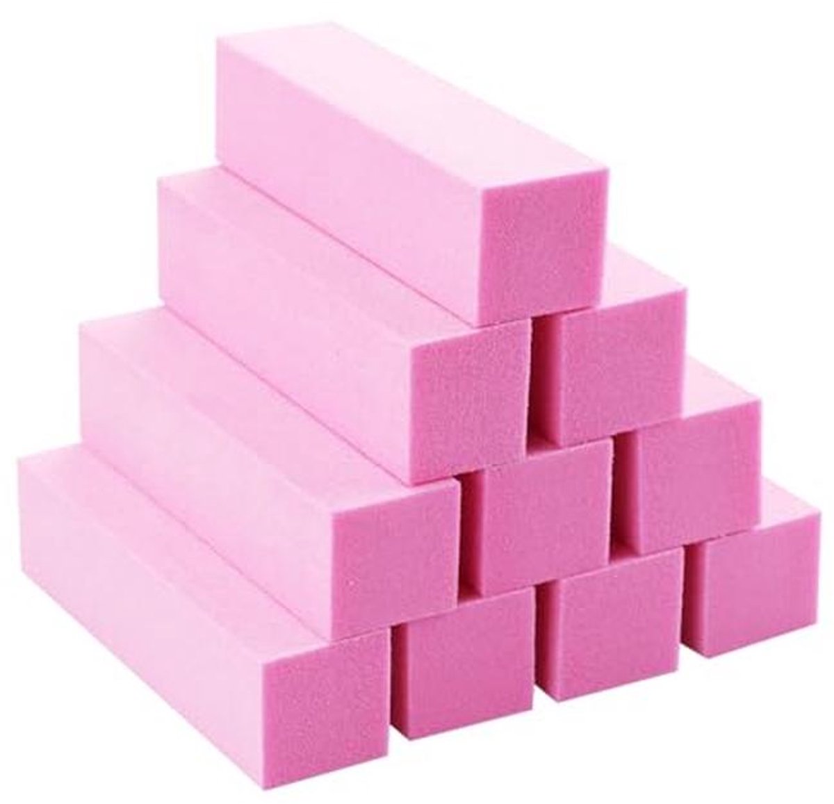 Nagelbufferblok voor manicure en pedicure - Set van 10 - Roze