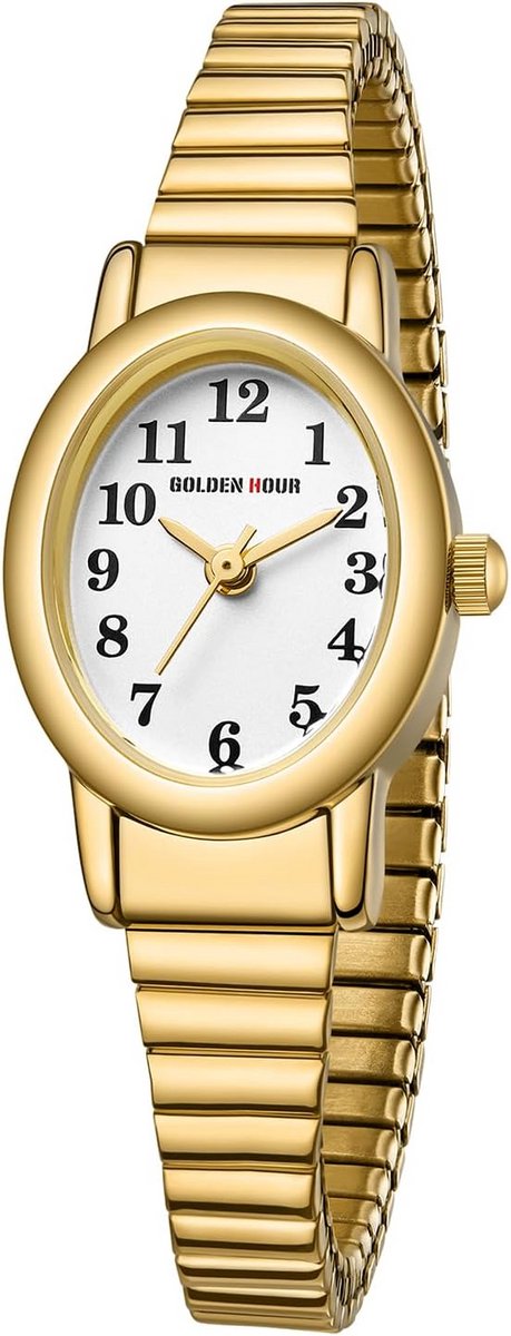 Elegant dameshorloge met analoge wijzerplaat en uittrekbare stalen band