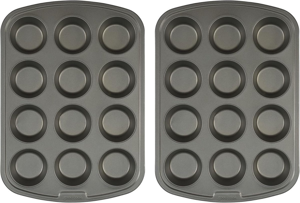 Bakvorm voor 12 Cupcakes en Muffins met Antiaanbaklaag
