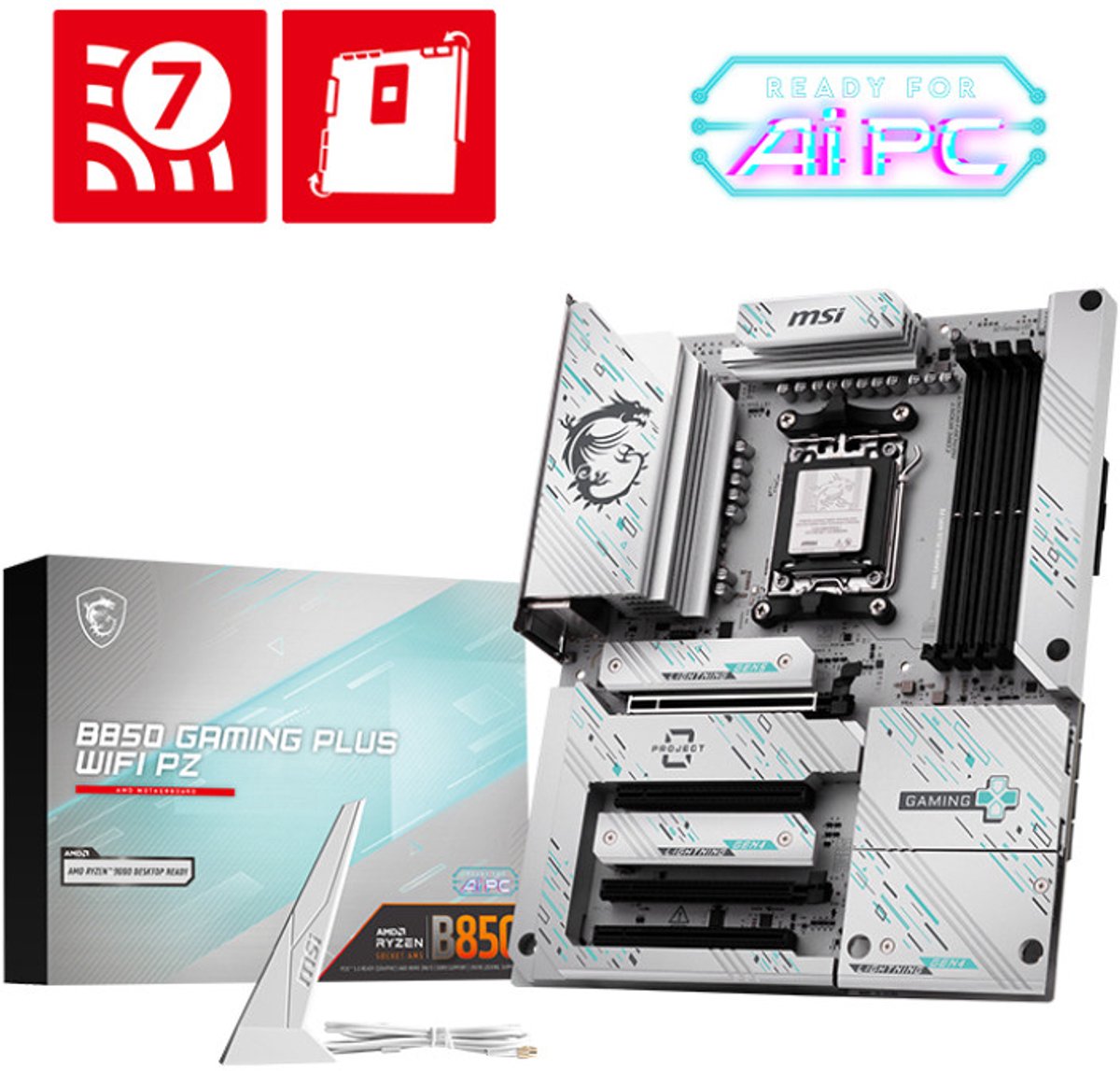 MSI B850 GAMING PLUS WIFI PZ moederbord AMD B850 Socket AM5 ATX