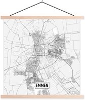 Plan de ville affiche textielposter Emmen lamelles vierges - Carte 40x40 cm - Tirage photo sur plaque scolaire (décoration murale salon / chambre)