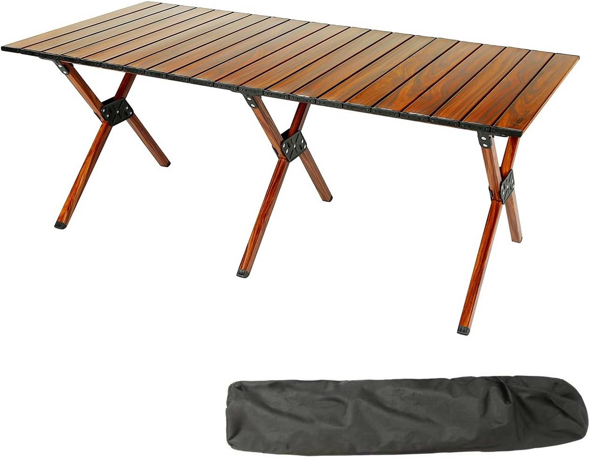 Grote Opvouwbare Campingtafel Aluminium - Draagbaar en Rolbaar voor Picknick en BBQ