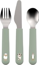 Mepal Mio Kinderbestek Little Dutch - 3-delig. vork. mes en lepel - Roestvrij staal - Kinderservies - Little Farm