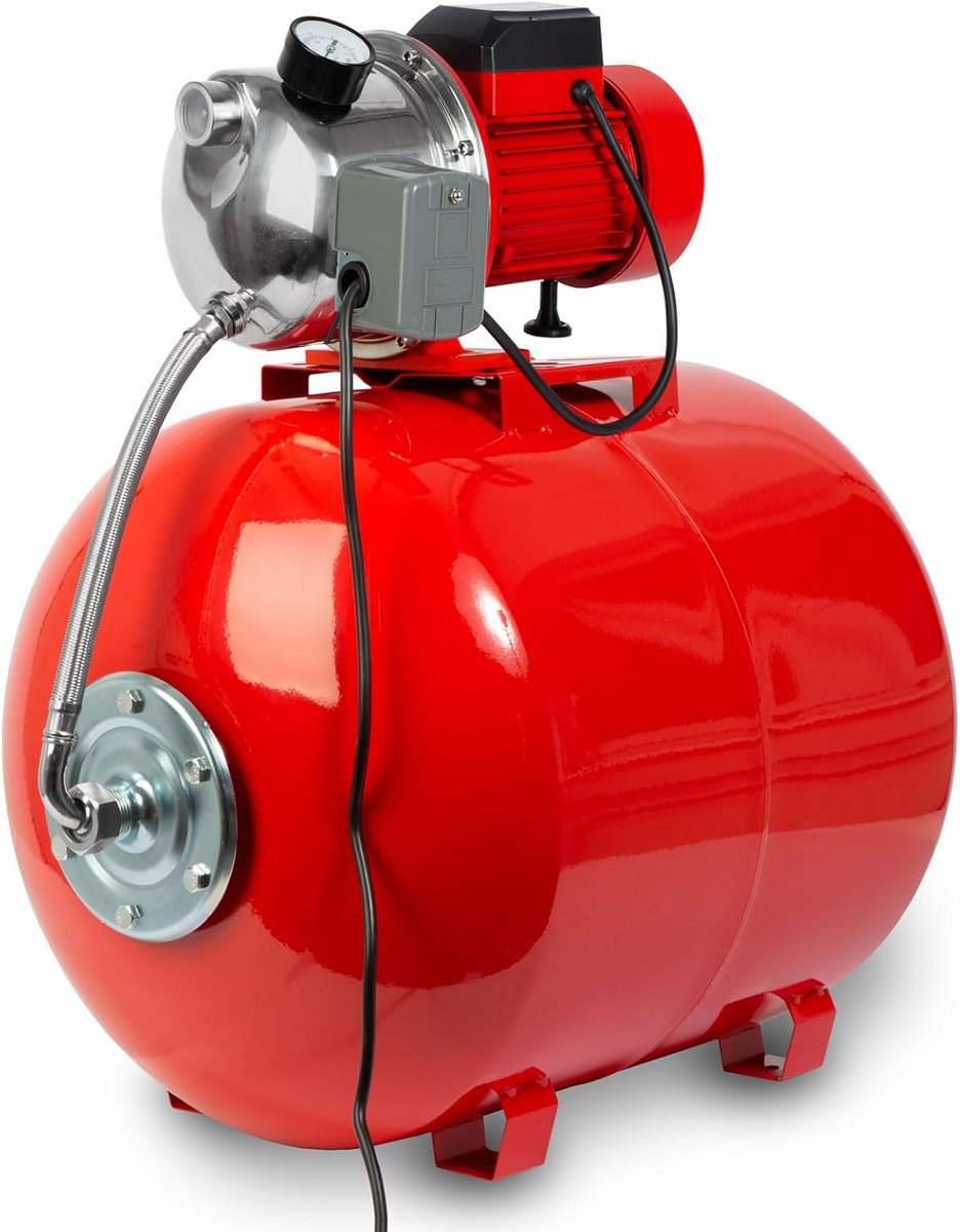 Huishoudelijke Waterpomp - Dompelpomp Automatisch - Water Besparen - 100L Drukketel - 750W 5 Bar - Rood