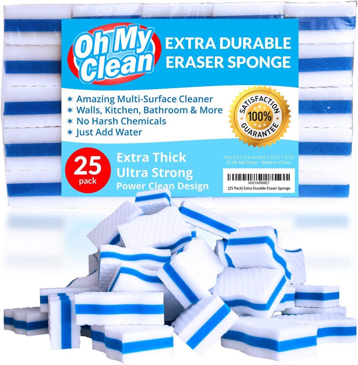Reinigingsspons - 2x Dikke Melamine Sponzen voor Multi-oppervlakte Schoonmaak