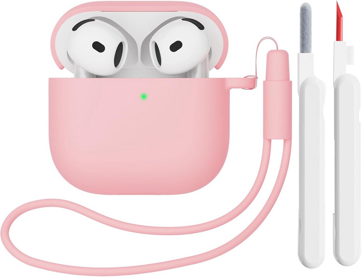 Duurzame Siliconen Hoes voor AirPods 4e Generatie (2024) met Reinigingsset